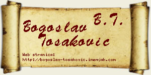 Bogoslav Tošaković vizit kartica